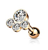 Piercing Barbell mit 4 Zirkonia