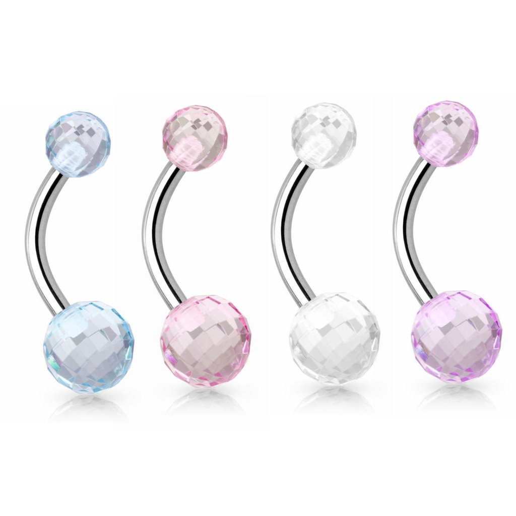Bauchnabelpiercing facettierte Kugeln