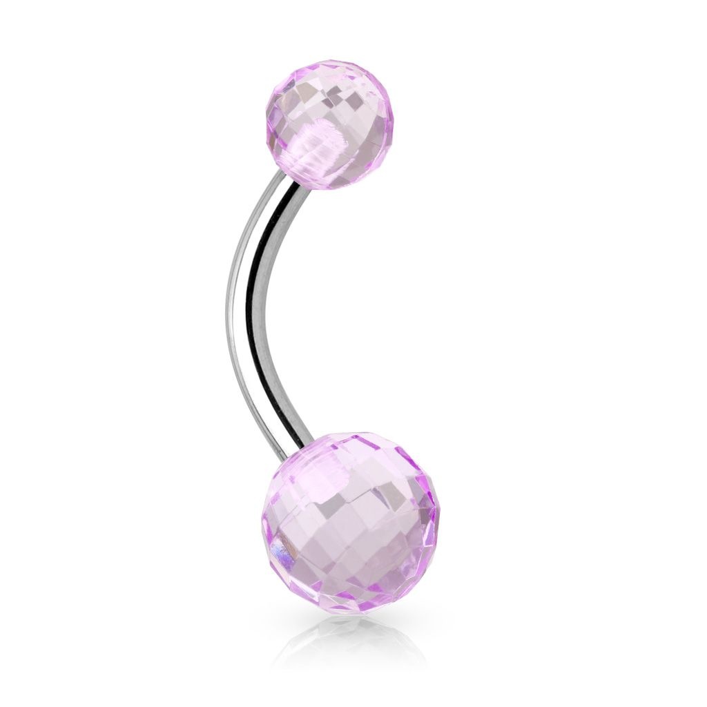 Bauchnabelpiercing facettierte Kugeln - 4 Farben