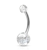 Bauchnabel Piercing Glitterball - 7 Farben bestellbar