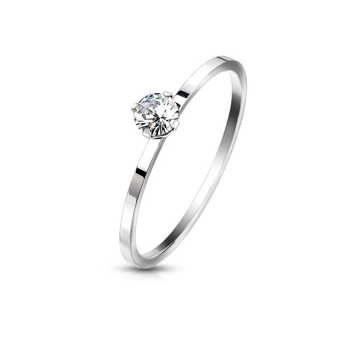 Dünner Damenring mit Stein