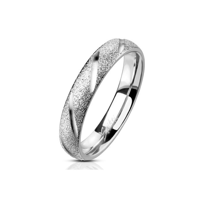 Edelstahl Damenring mattiert
