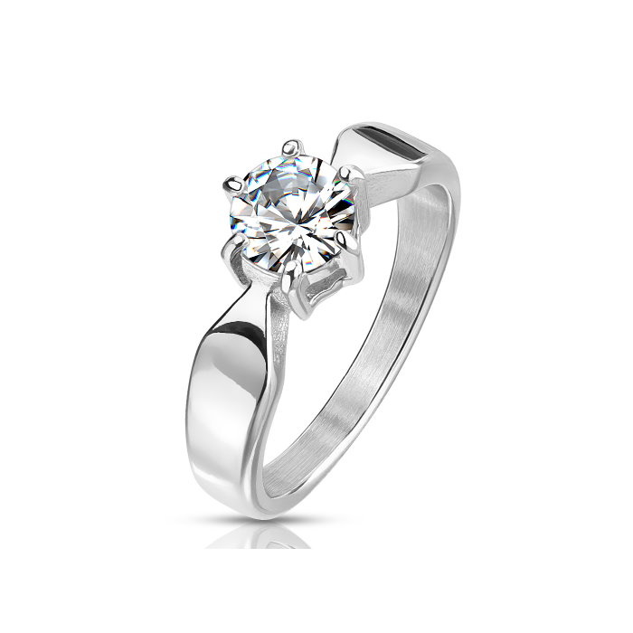 Edelstahl Damenring  mit Stein