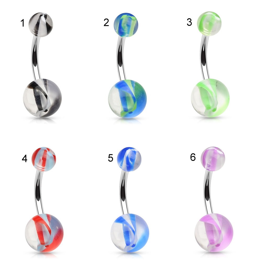 Bunte Bauchnabelpiercings