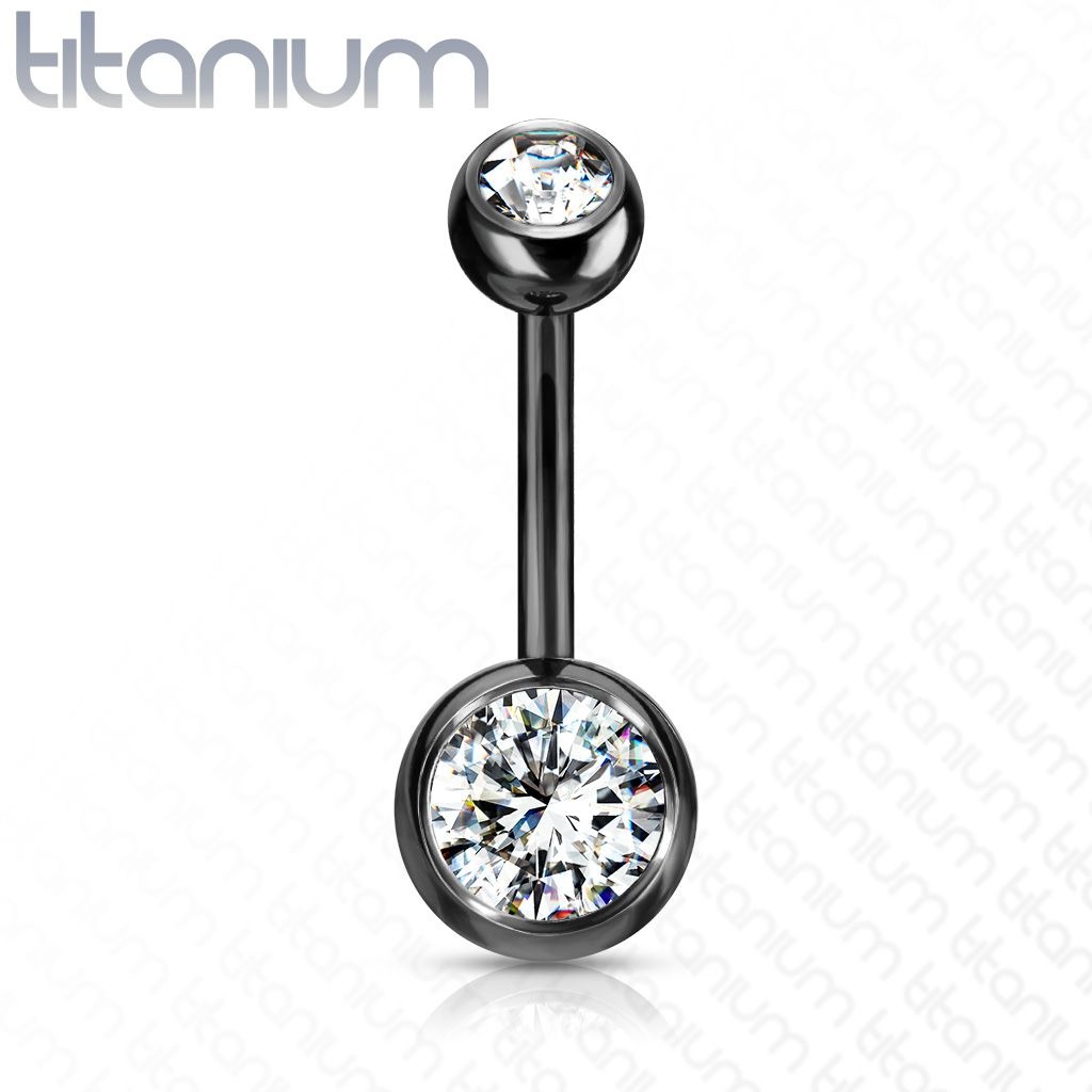 Bauchnabelpiercing Titan schwarz