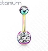 Regenbogenfärbiges Bauchnabelpiercing Titan G23