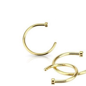 1 mm Nasenpiercing Ring gold