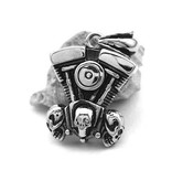 Edelstahl Anhänger Motorblock Bikerschmuck