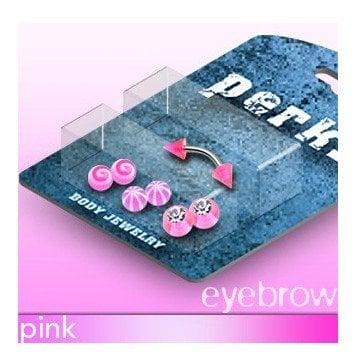 Augenbrauenpiercingset in pink