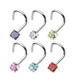 Gebogenes Nasenpiercing - 6 Farben wählbar