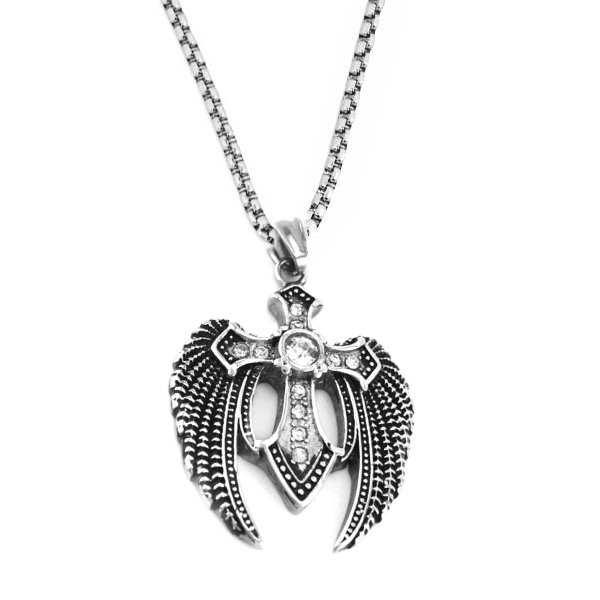 Kettenanhänger Kreuz mit Flügel