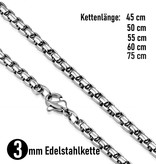 3mm Edelstahlketten 50 cm