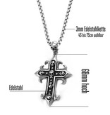 Edelstahlanhänger Kreuz mit Totenkopf
