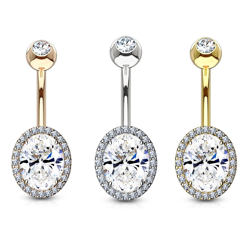 Ovales Bauchnabelpiercing