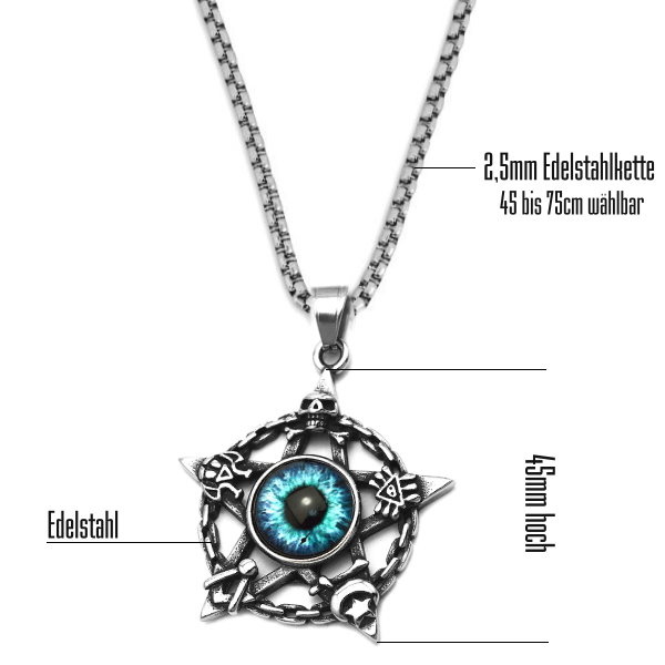 Pentagramm Anhänger mit blauen Auge