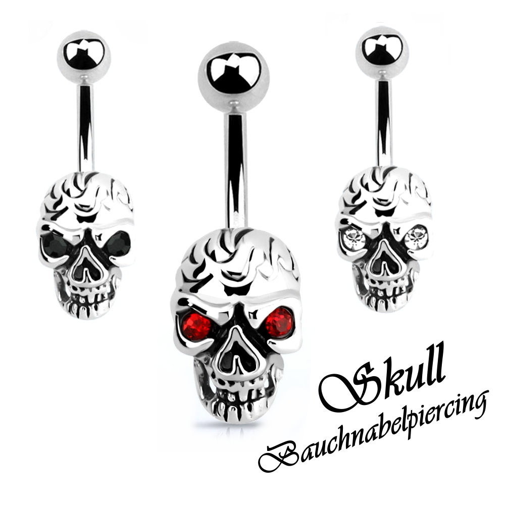 Bauchnabelpiercing Totenkopf