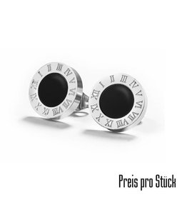 Edelstahl Ohrstecker mit römischen Zahlen – Unisex | Schmetterlingsverschluss