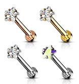Labret Stecker Stern mit Kristallstein – Chirurgenstahl