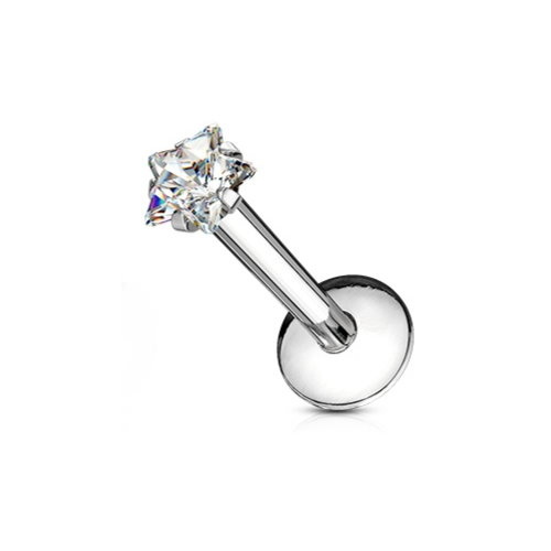 Labret Piercing Stern mit Kristall-Zirkonia