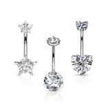 3er Set Angebot Bauchnabelpiercing Kristall