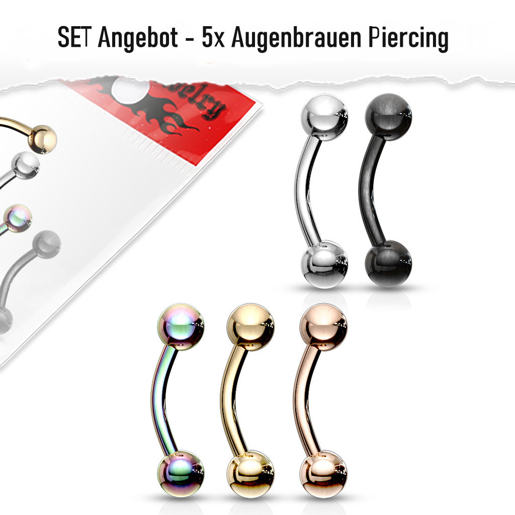 Set - 5x Augenbrauenpiercing