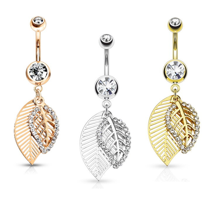 Bauchnabelpiercing Blatt