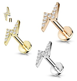 1,2 x 6 | 8 mm Piercingstecker Blitz