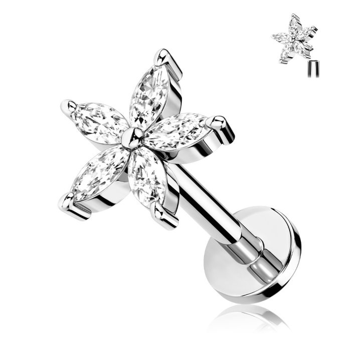Piercing Stecker Blume – Innengewinde