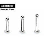 Lippen Piercing mit 2.5mm Kugel