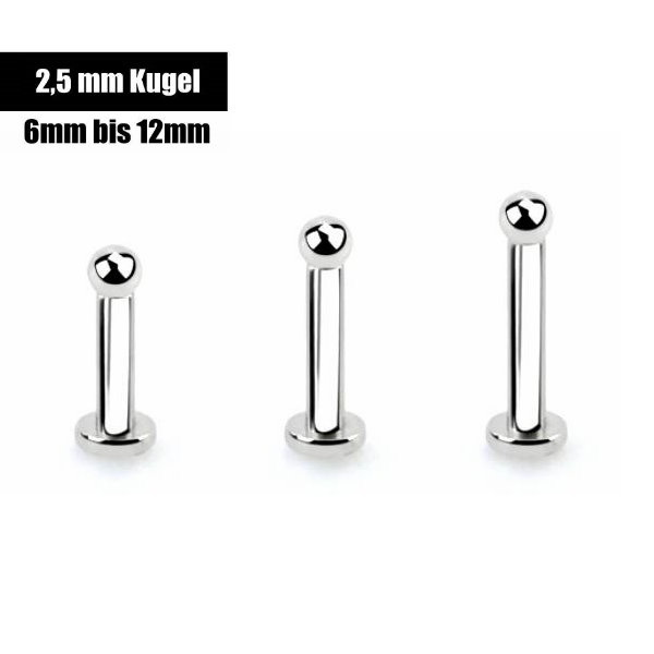 Lippen Piercing 2.5mm Kugel