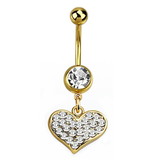 Herz Bauchnabelpiercing t Kristall Steinchen