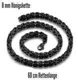 Schwarze 8 mm Königskette aus Edelstahl