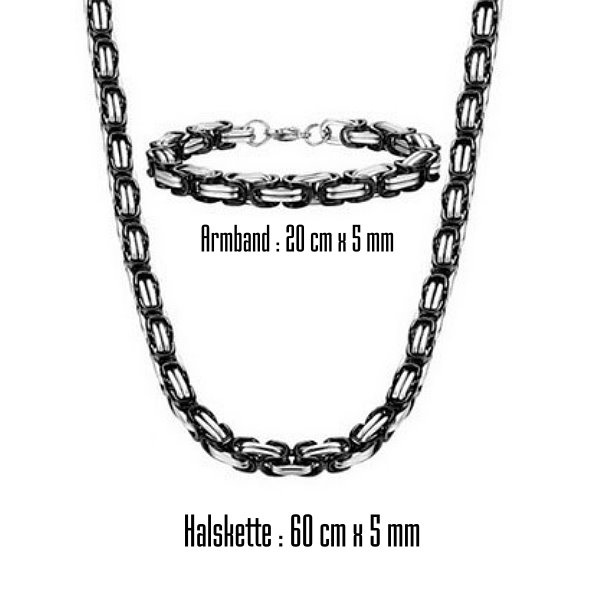 5 mm Königskette Edelstahl Set