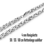 4 mm silberfärbige Königskette - 50/55/60 cm wählbar