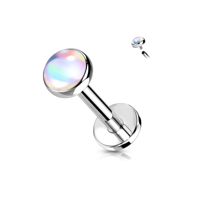 Traguspiercing schillernder Stein