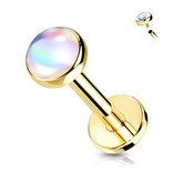 Labret Piercing mit schimmerndem Stein