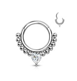 Piercingring Clicker mit Stein