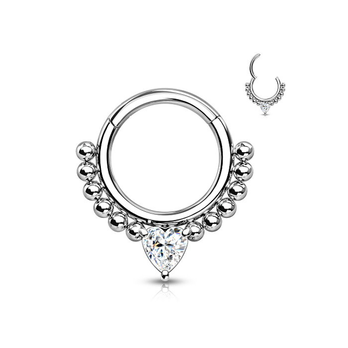Piercingring Clicker mit Stein