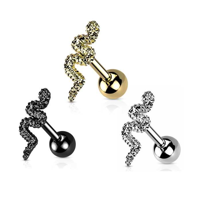 Tragus Piercing Schlange