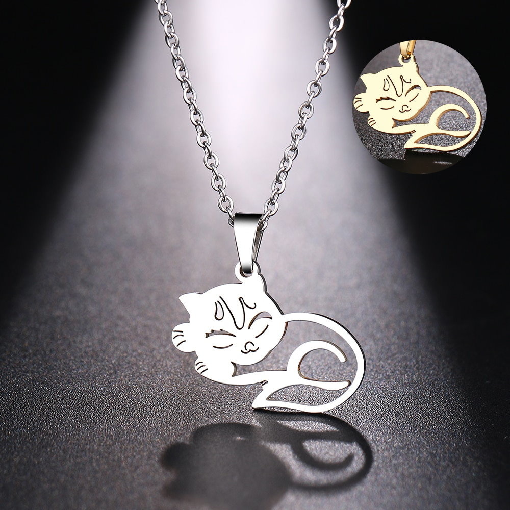 Edelstahlkette mit Katze