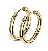 Goldfarbige Creolen – Edelstahl - 12, 14 & 16 mm