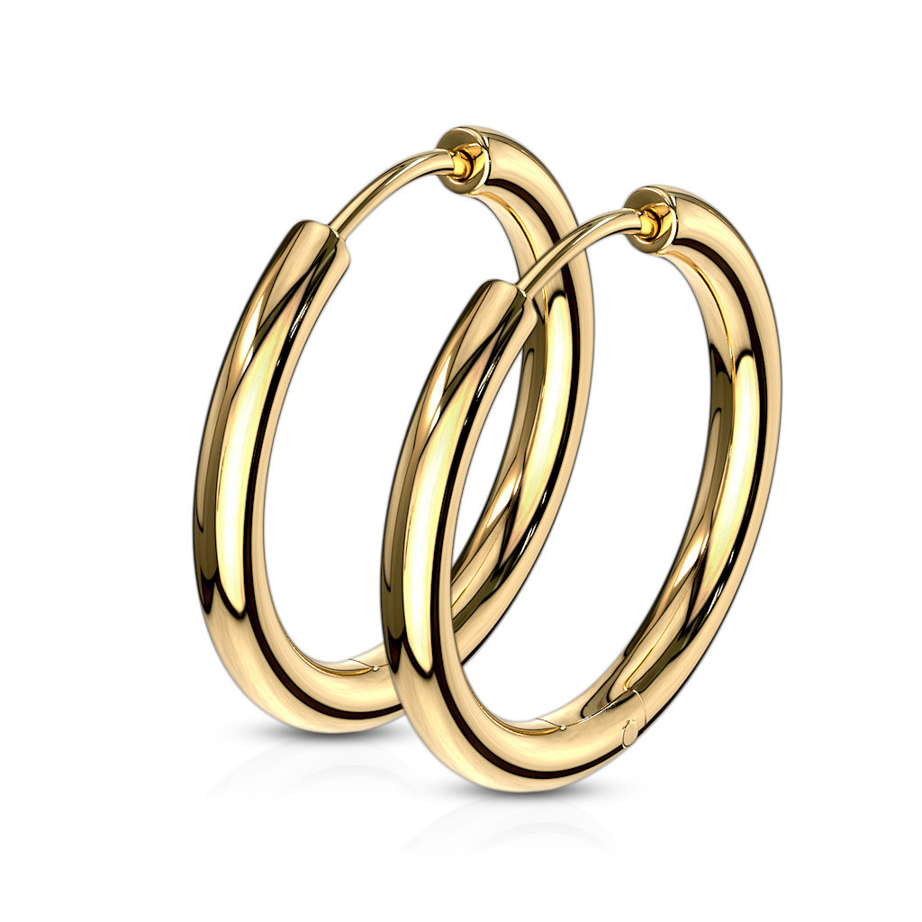 Goldfarbige Creolen – Edelstahl - 12, 14 & 16 mm