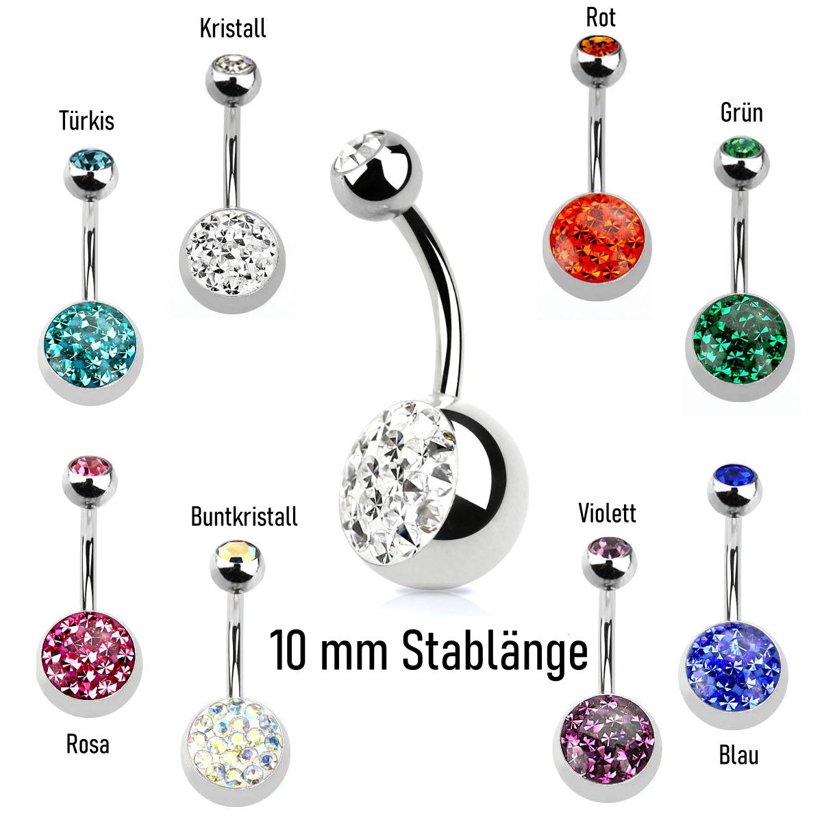 Bauchnabelpiercing Glitzerball