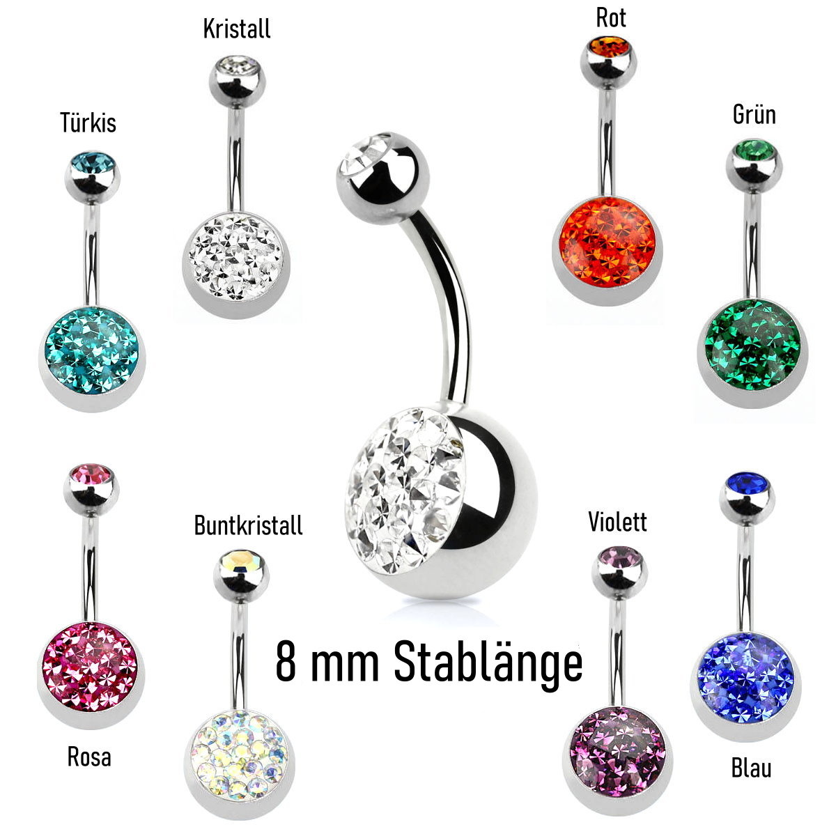 Bauchnabelpiercing 8mm