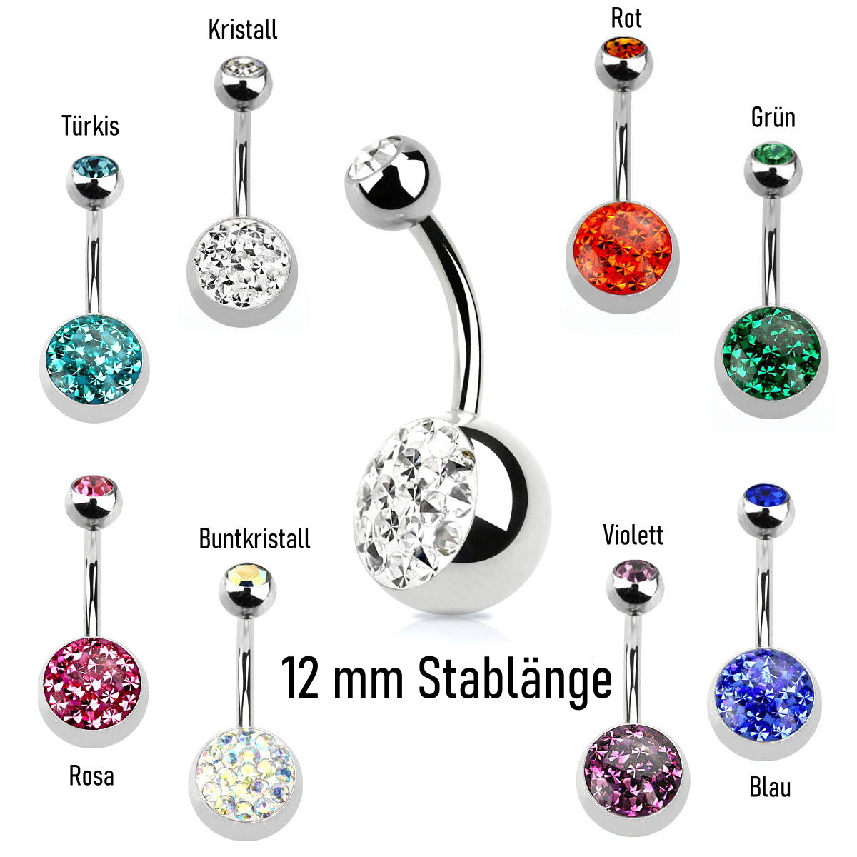12 mm Bauchnabelpiercing