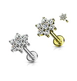 Ohr Stecker Labret Blume – Innengewinde