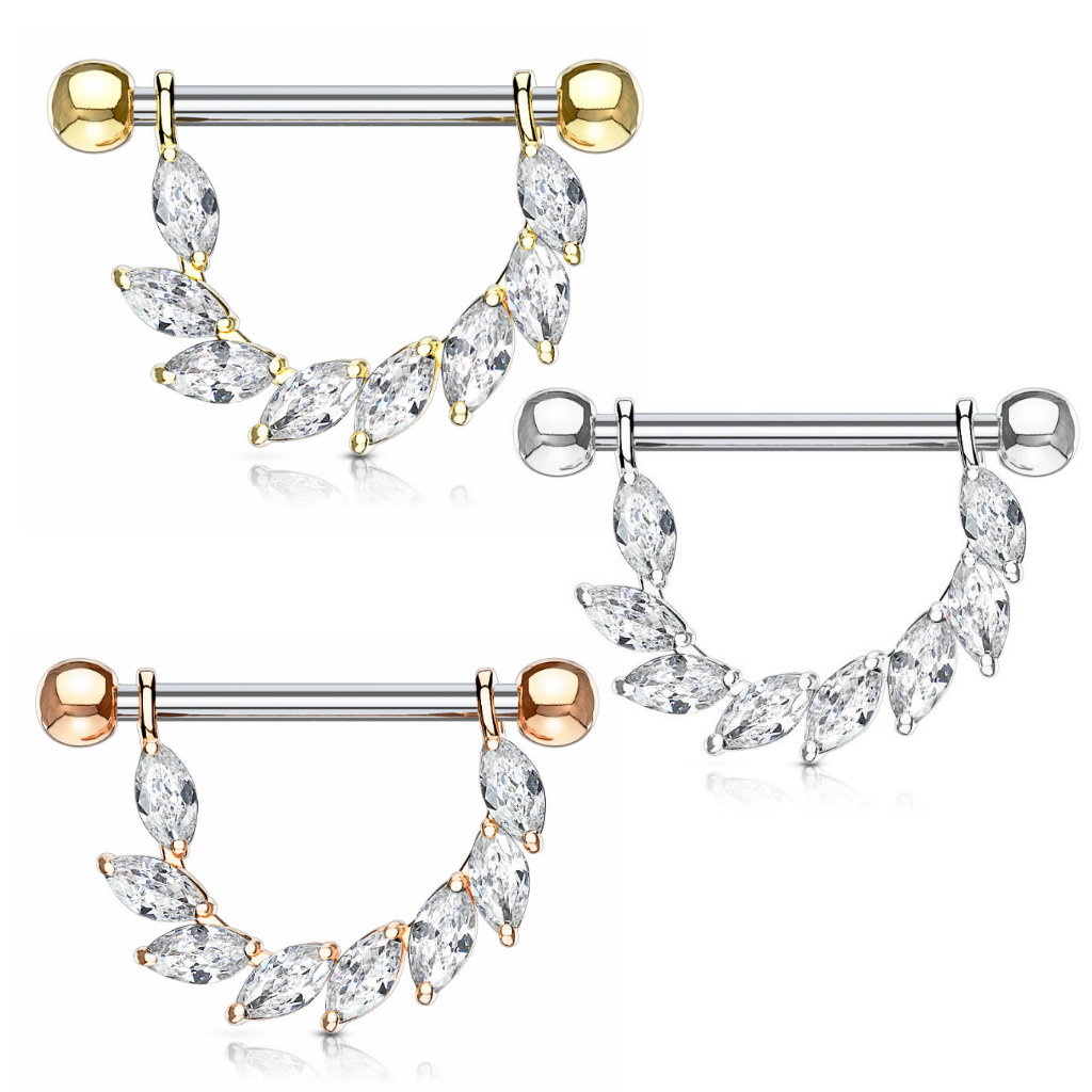 Piercing Brustwarze kristall