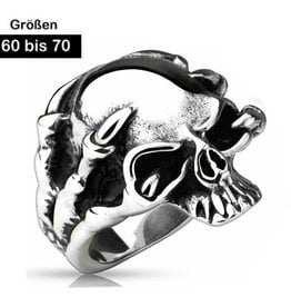 Edelstahl Totenkopf Ring