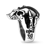 Biker Edelstahl Ring mit Totenkopf