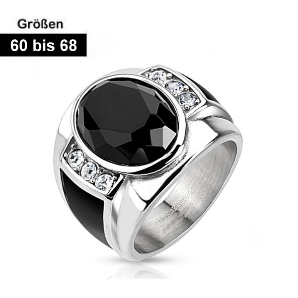 Onyx Ring aus Edelstahl